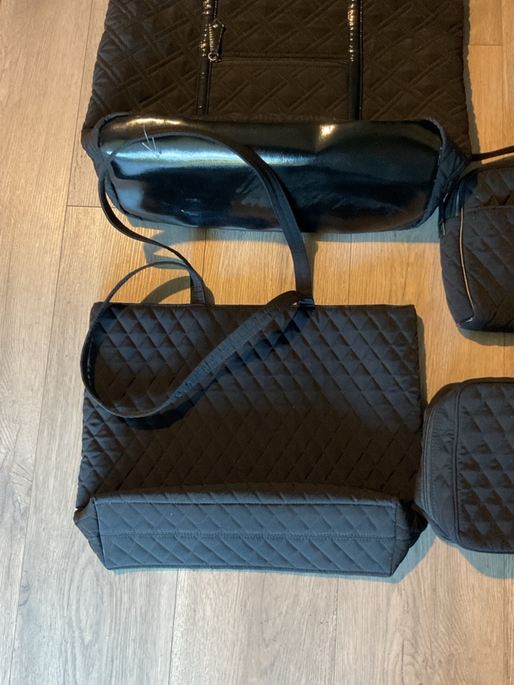 Vera Bradley Black Quilted 5piece BUNDLE - Good Used Condition MSRP: $425+ - Picture 8 of 16